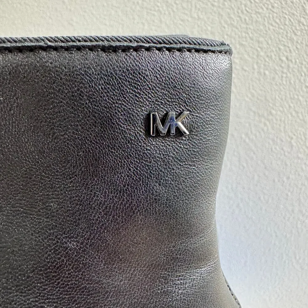 MICHAEL Michael Kors Rue Black Leather Stiletto Ankle Booties size 7.5